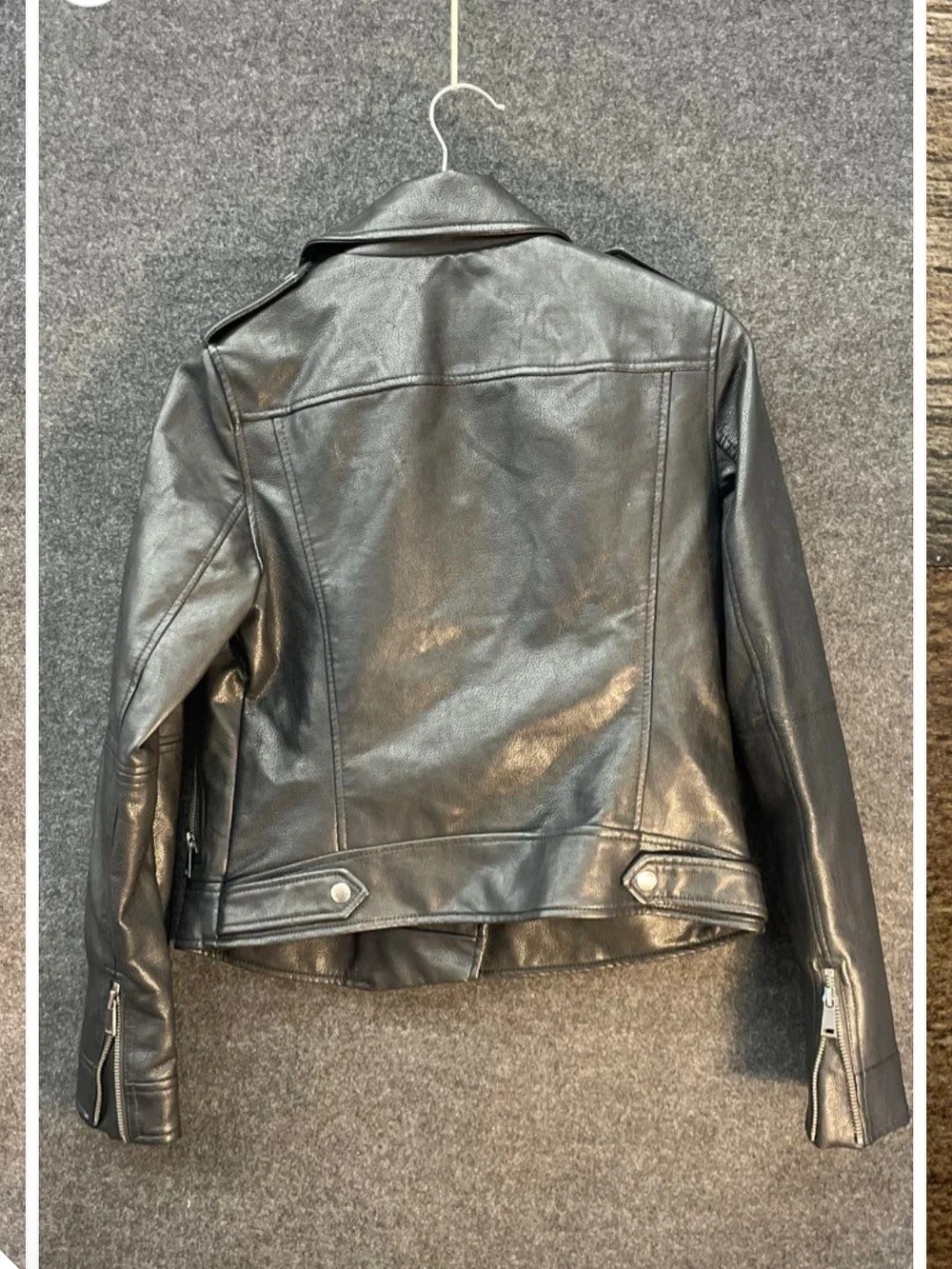 LOFT Black Asymmetrical Leather Moto Jacket